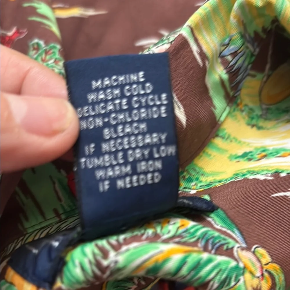 Polo Ralph Lauren vintage Brown/Green Hawaiian Loop  Collar youth‎ size M 10-12